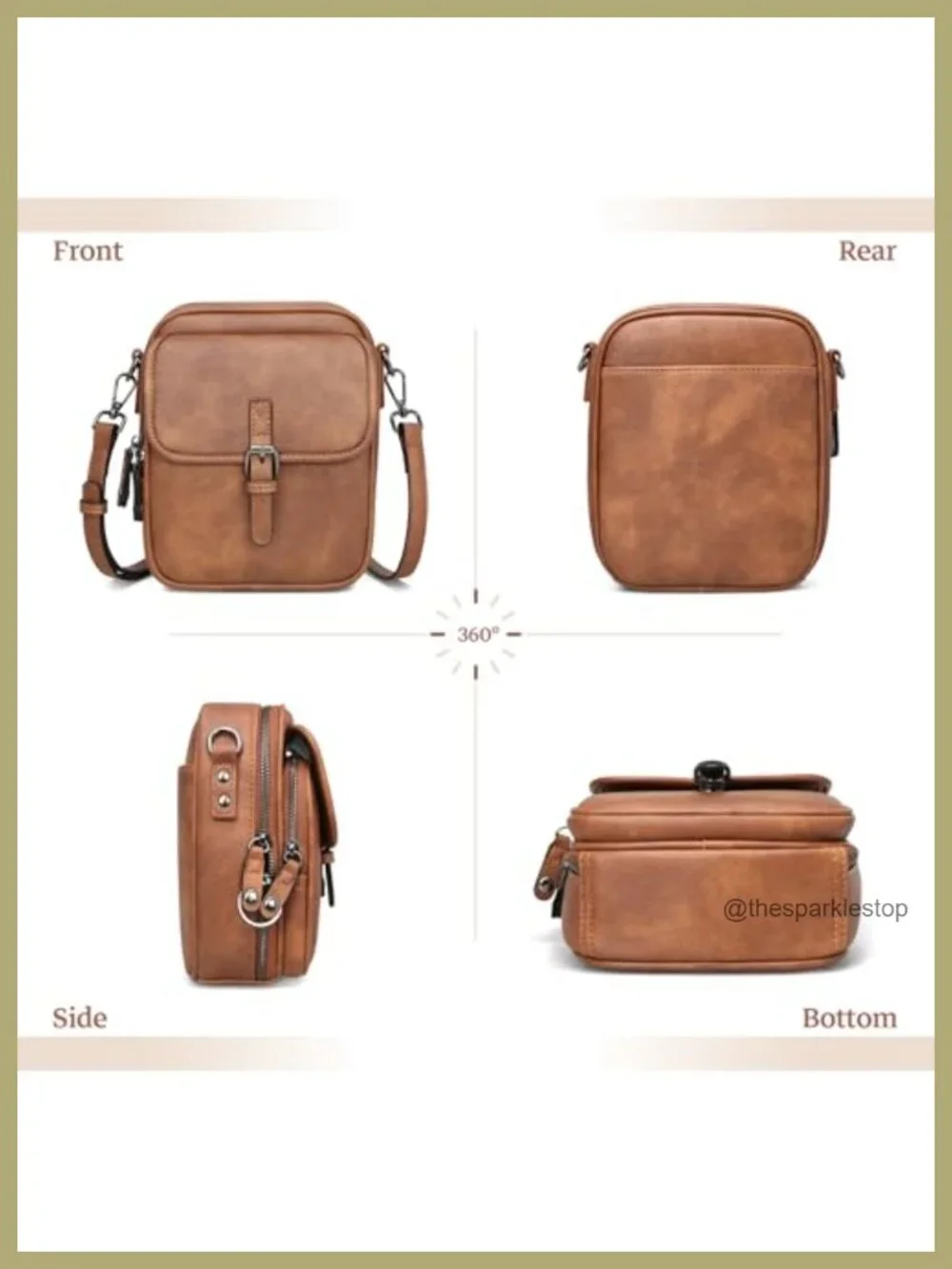 Women's Anti Theft Leather Crossbody Bag RFID Blocking Messenger Purse